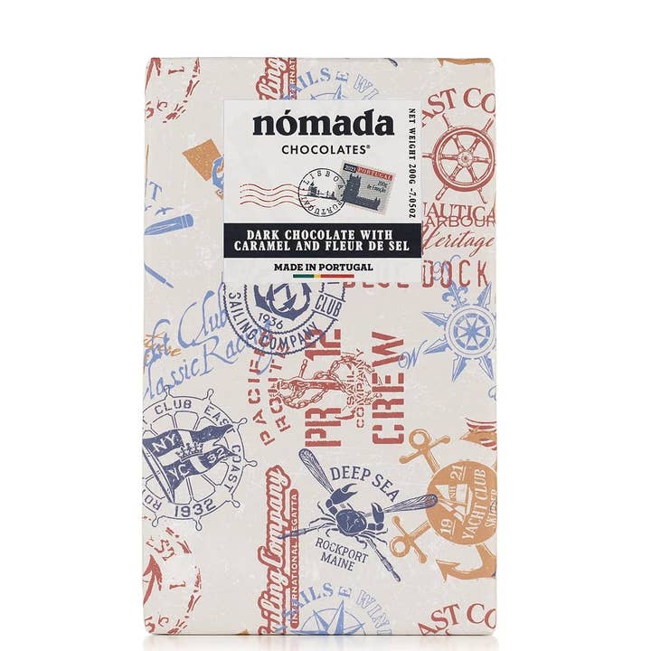 Nómada Chocolates - Wholesale Chocolate Bar - 50% Dark Chocolate w/ Salted Caramel and Fleur de Sel 200g