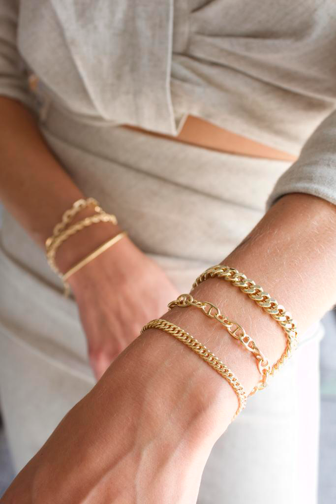 MIA Jewelry – wholesale Länkar och kedjearmband – 7 mm tjock kantkubansk kedjearmband (I280)1