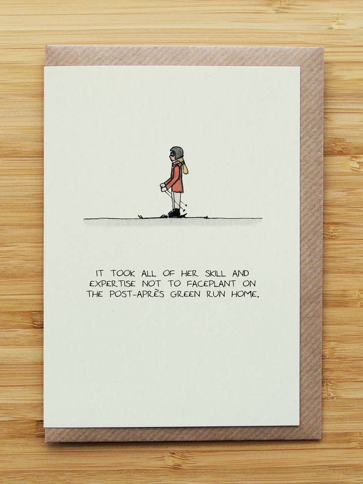 Post Apres Ski Card - Funny - Birthday - Recycled Card for wholesale by RossJDesigns