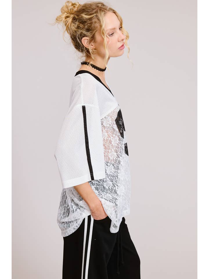 Mimosa - Wholesale T-Shirt (Graphic) - Women's - 85 Graphic Jersey Top with Lace Contrast9