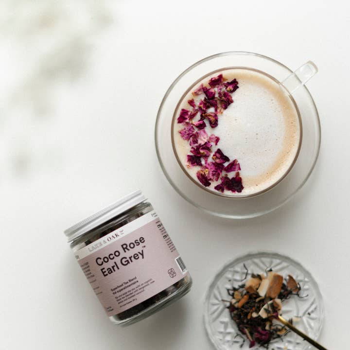Lake & Oak Tea Co. - Venta al por mayor Tés a granel - Coco Rose Earl Grey - Mezcla de té Superfood