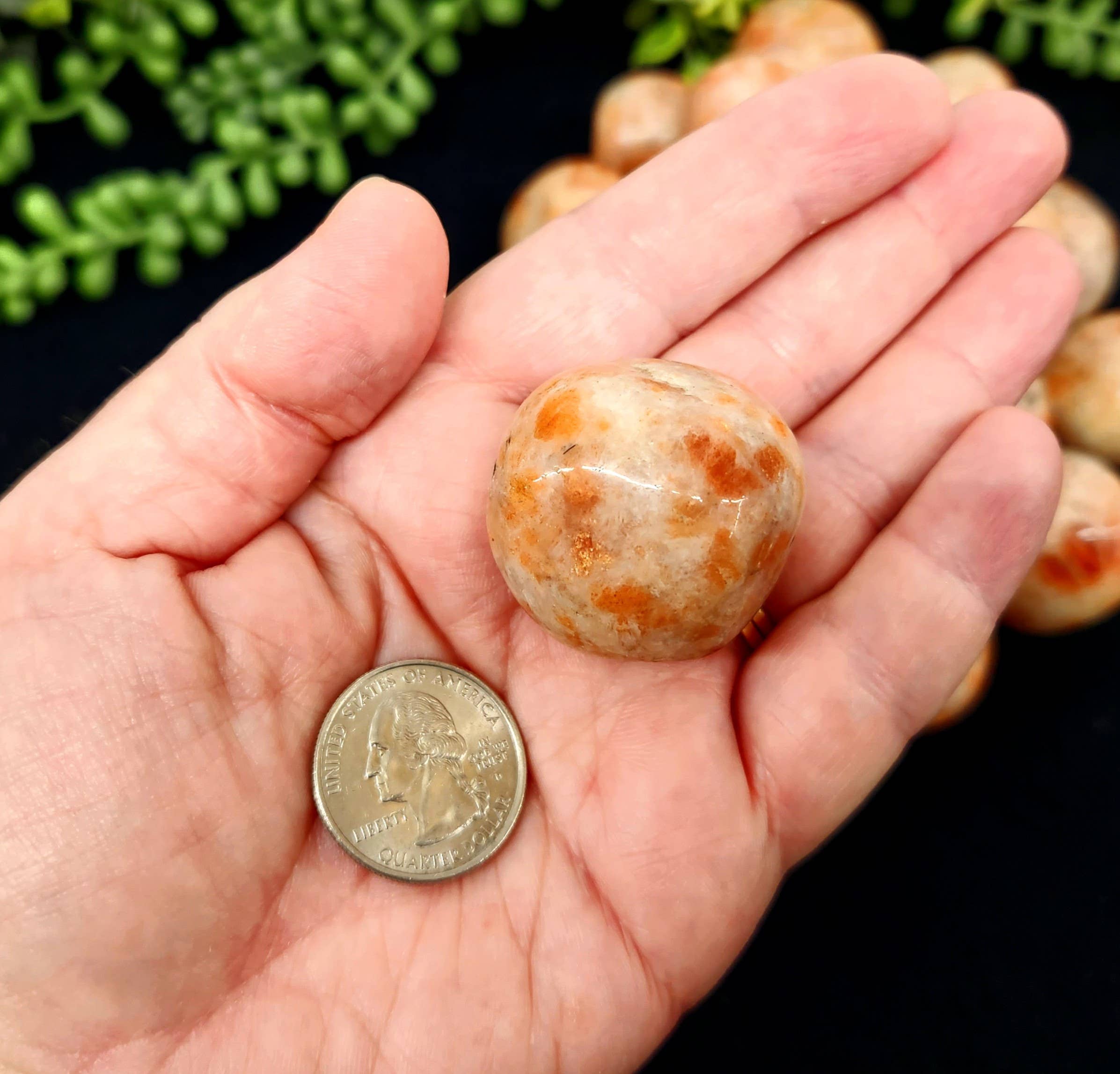 Meraki Gemstones - Wholesale Spiritual Stone/Crystal - Sunstone Tumbled Stones (1kg/2.2 lbs.)  Approx. 30-35mm6