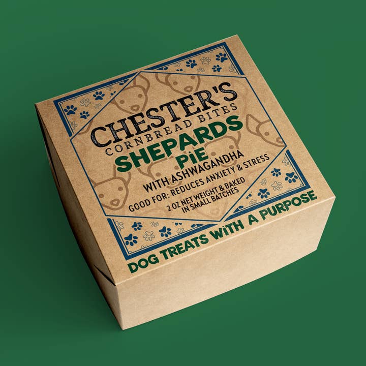 CHESTER'S SHEPARDS PIE CORNBREAD DOG TREAT BITES for wholesale by Chester's Dog Treats, LLC