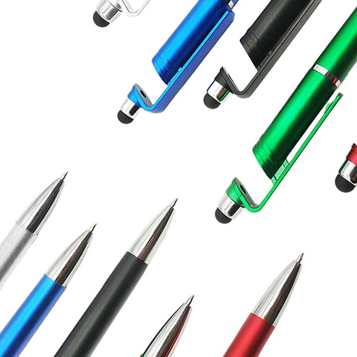 Cap Zone - Wholesale Pen - Touch Screen 3-in-1 Stylus Phone Dock Stand Pen - 48 pcs