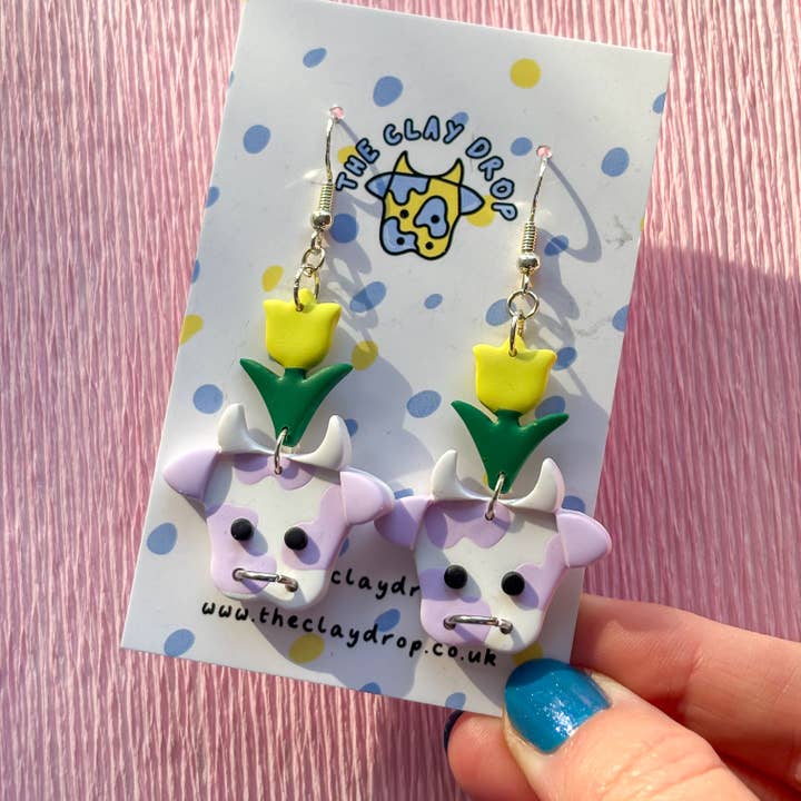 Mini Vacas - Rosa e Branco por atacado de The Clay Drop