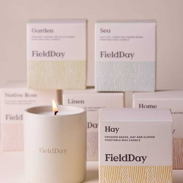 FieldDay Ireland ā wholesale Jar/filled candle ā Native Rose Classic Vegetable Wax Stoneware Candle2