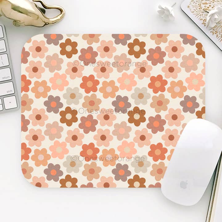 Tapis de souris rectangulaire Terra Daisy Floral pour la vente par Onesweetorange