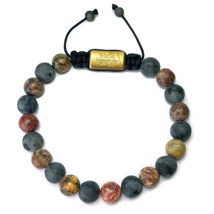 Jaspis van luipaardhuid en zwarte labradoriet 8 mm voor wholesale door Luna Ligaya