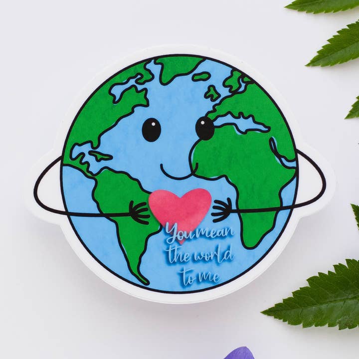 Sticker en vinyle World To Me pour la vente par Rachel’s little design corner