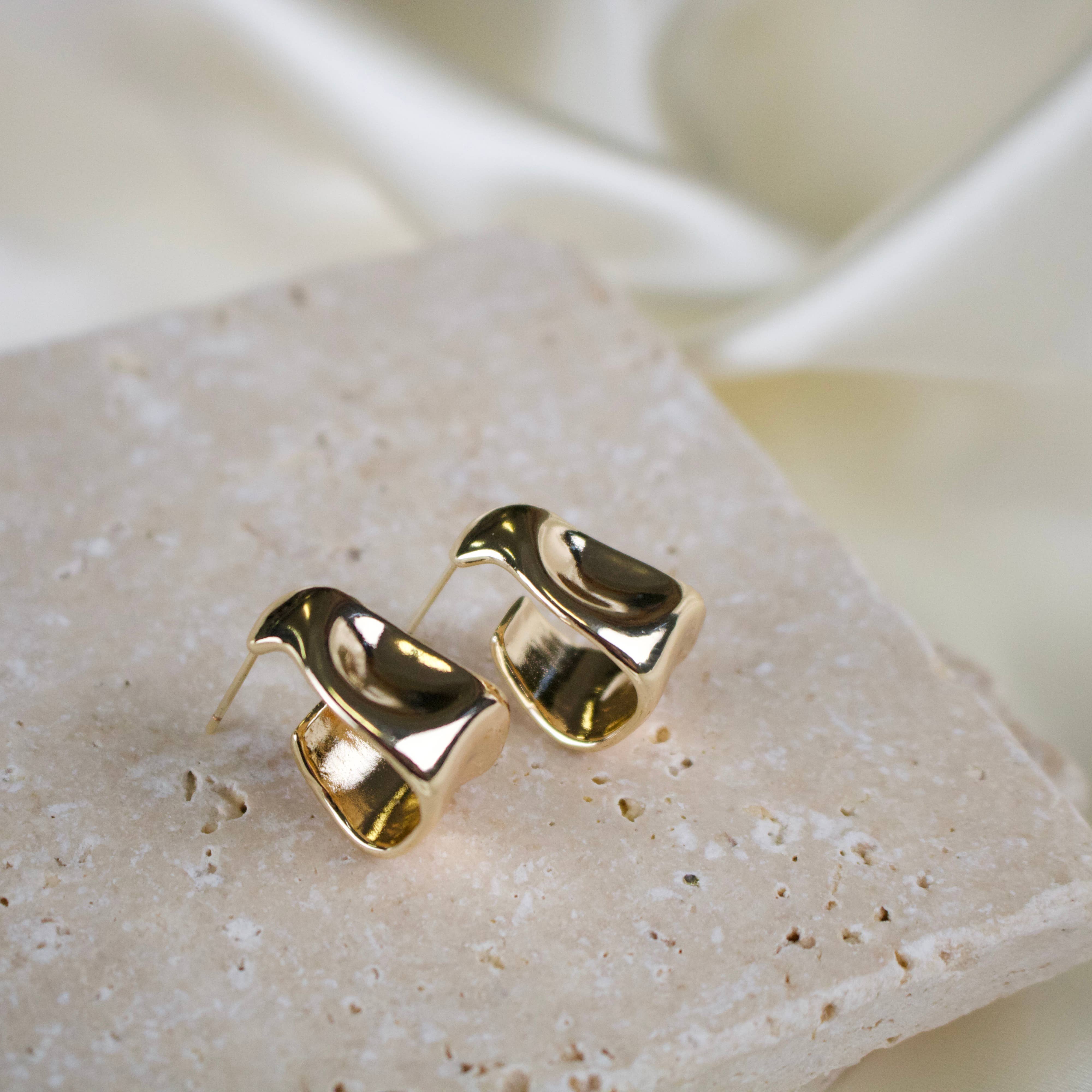 TISH jewelry - Wholesale Hoop Earrings - Capri // Hammered Wave Earrings1