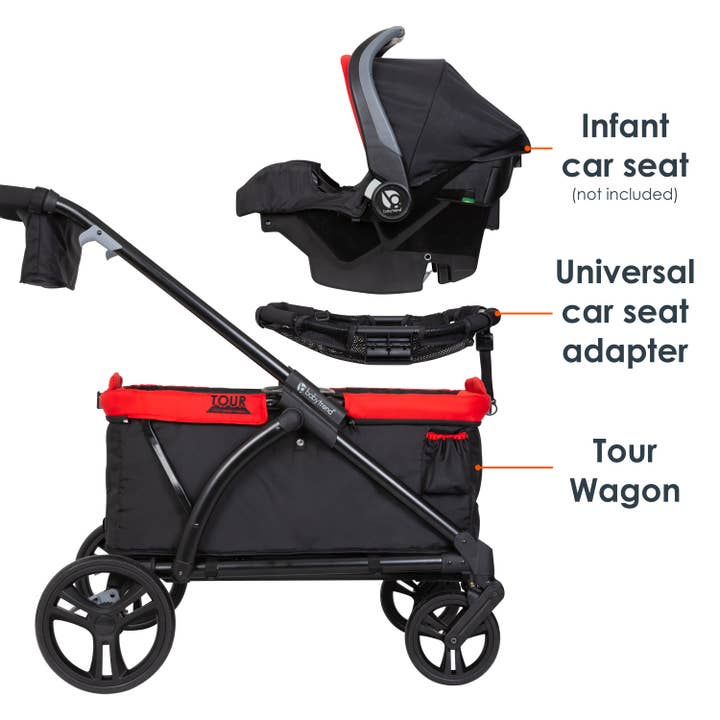 Baby Trend - Wholesale Stroller - Baby - Tour 2-in-1 Stroller Wagon - Mars Red (Walmart Exclusive)1