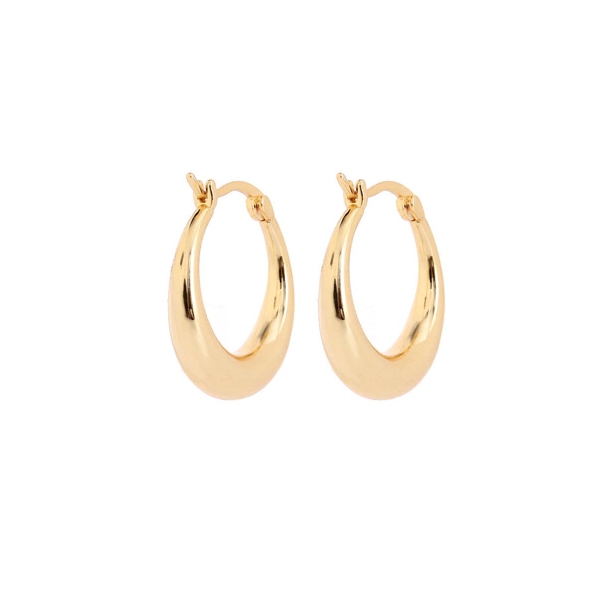 Amy and Annette - Wholesale Huggie Earrings - 14K Gold Graduated Hoop Huggie Earring1