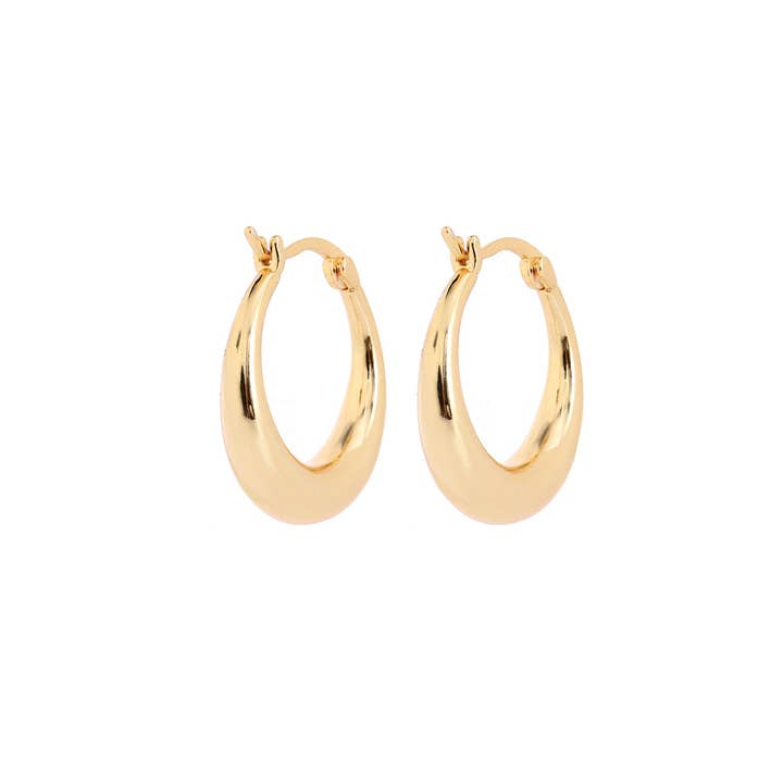 Amy and Annette - Wholesale Huggie Earrings - 14K Gold Graduated Hoop Huggie Earring1