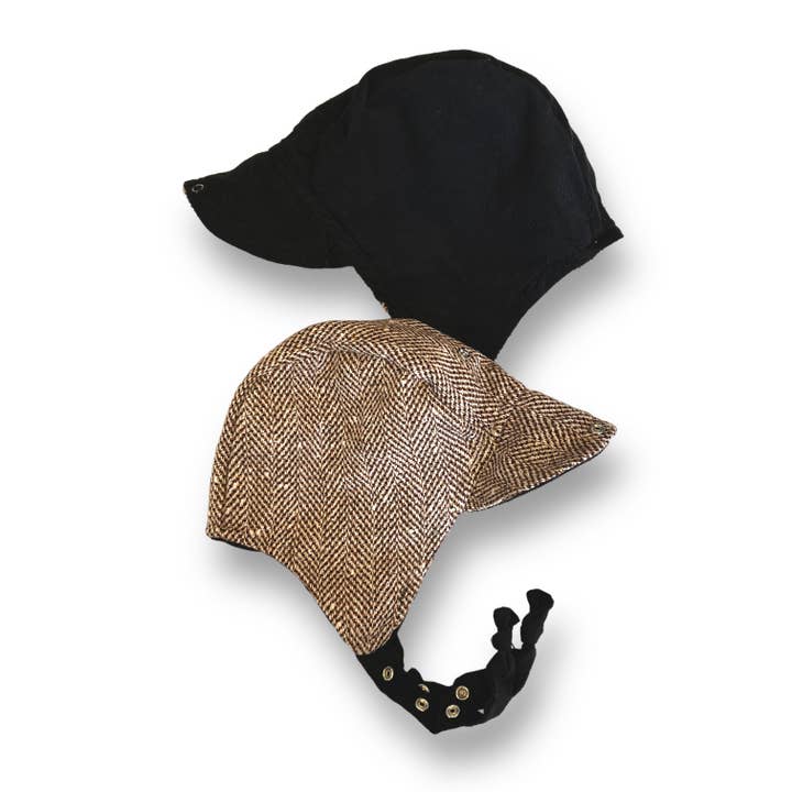 Bonnet pilote en Zakary (poids d'automne) pour la vente par Urban Baby Bonnets