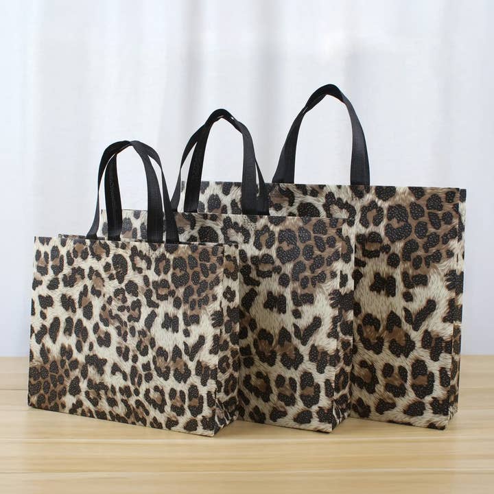 50pcs, 4 Sizes Leopard Animal Print Non-woven Gift Bag for wholesale by ByHome