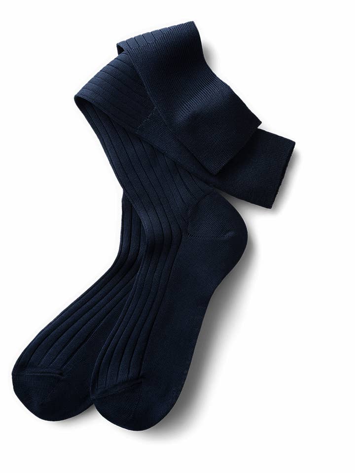 Navy knä strumpor: elegant från fot till knä för wholesale av BLACKSOCKS