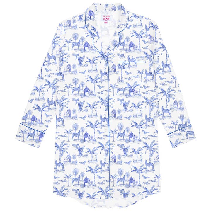 Women's Skydog Blue Night Shirt for wholesale by Sant and Abel