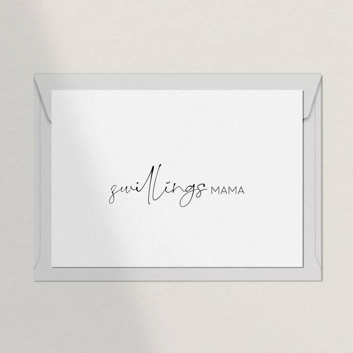 Zwillingsmama postkort for engroshandel hos Debblschebbl Design Studio