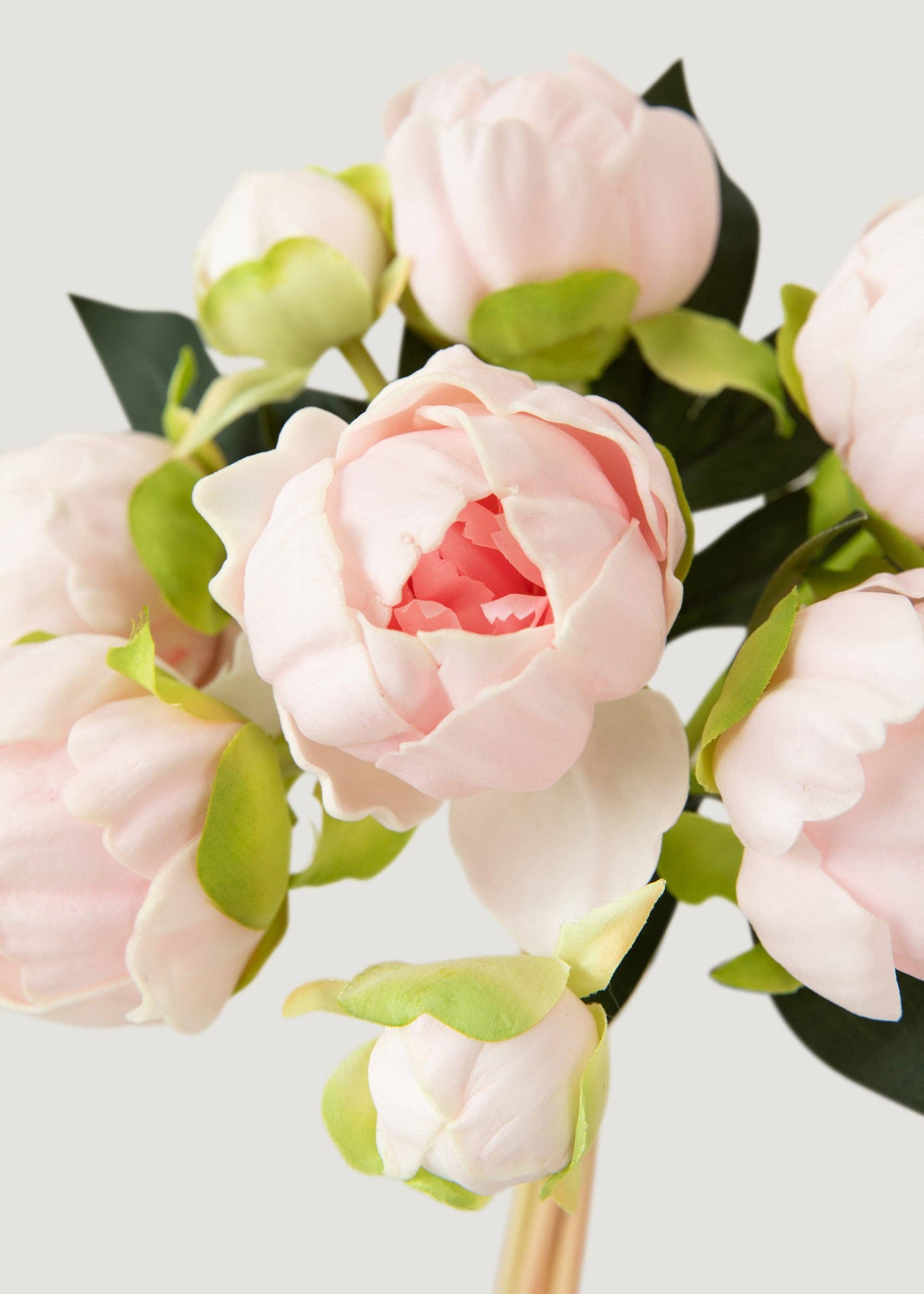 Afloral - Wholesale Artificial Flowers - Case of 10 Pink Real Touch Peony Flower Bundles - 10.5"3