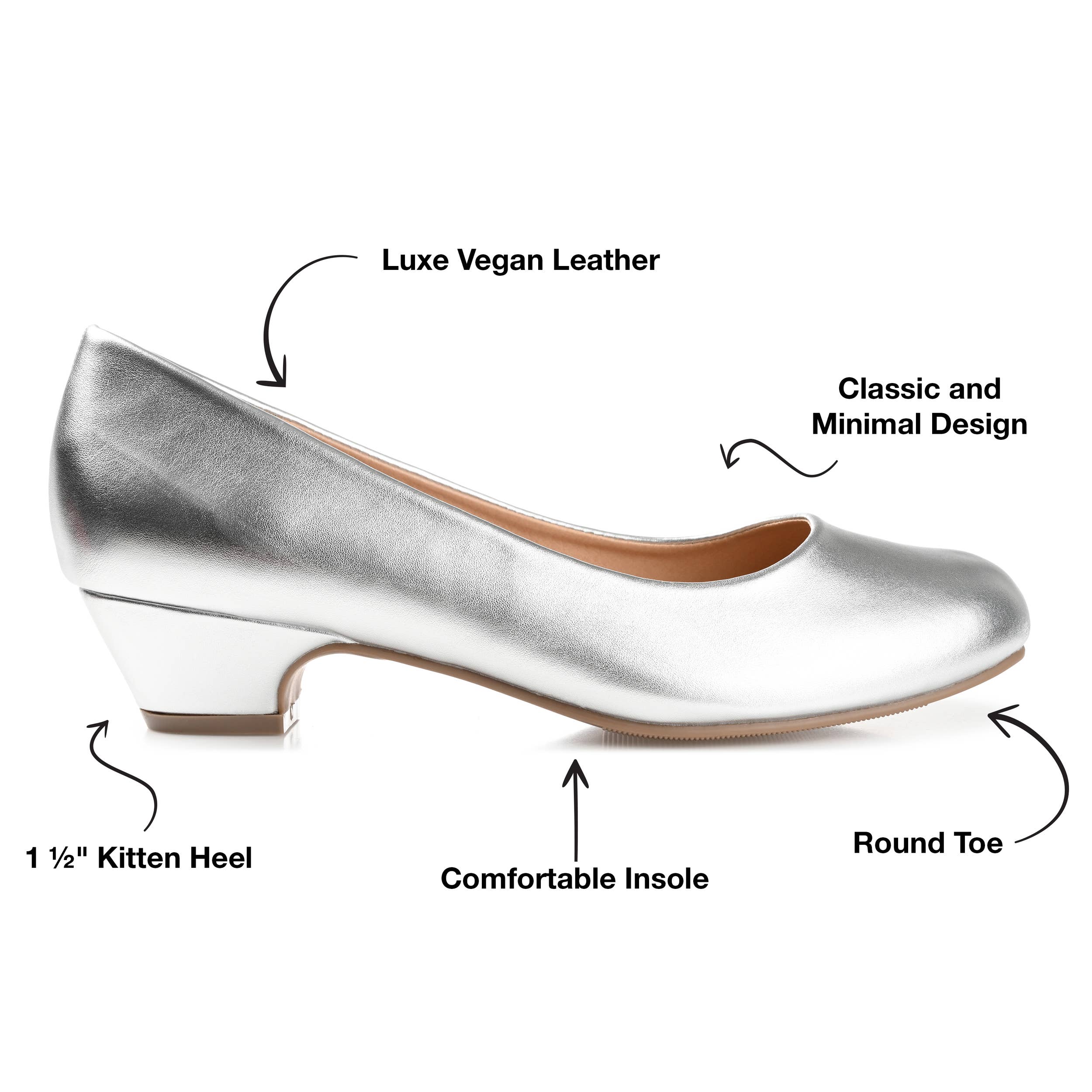 Journee - Wholesale Low Heels - Women's - Saar Kitten Pump Heels In Faux Leather17