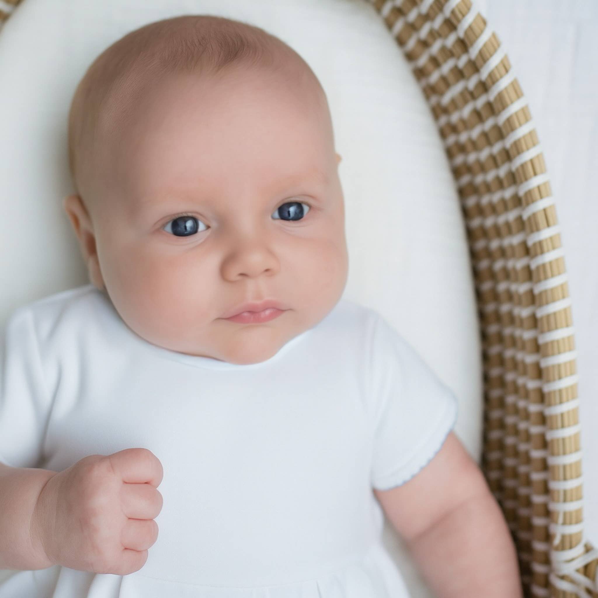 Magnolia Baby - Wholesale Bodysuit (Non-Footed) - Baby - Essentials Bubble - White with Blue Picot Trim1