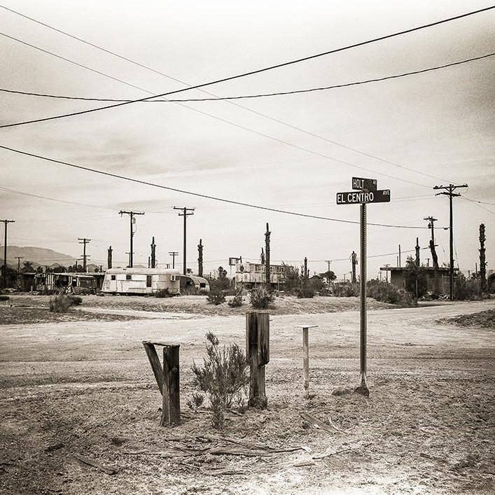 El Centro and Holt, Salton Sea City, California Black and White Photo Print for wholesale by lostkatphoto
