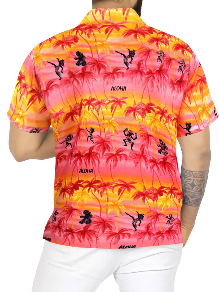 LA LEELA Men's Funky Beach Casual Hawaiian Stylish Sh 127959 for wholesale by La Leela LLC