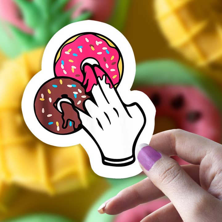 Sticker Bull - Wholesale Sticker - Donut Fingers Sticker, The Shocker Sticker, Meme Sticker, Waterproof Vinyl Sticker For Laptops Cars and Waterbottles Funny Sticker