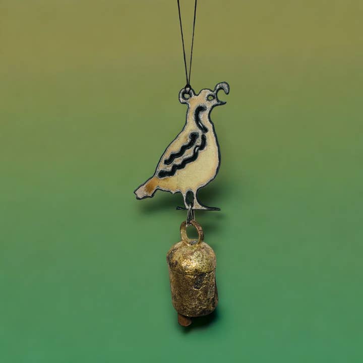 Whimsies - Wholesale Wind Chime - Metal Quail Wind Chime ornament sustainable Southwest West