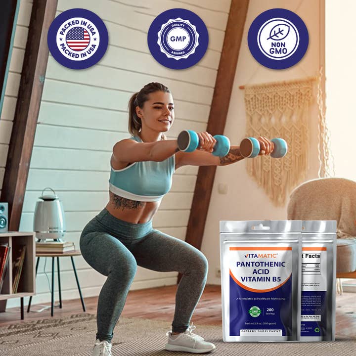 Vitamatic – Engroshandel Kosttilskud og vitaminer – Vitamatisk | Pantothensyre vitamin B5 | 500 mg pr. Portion4