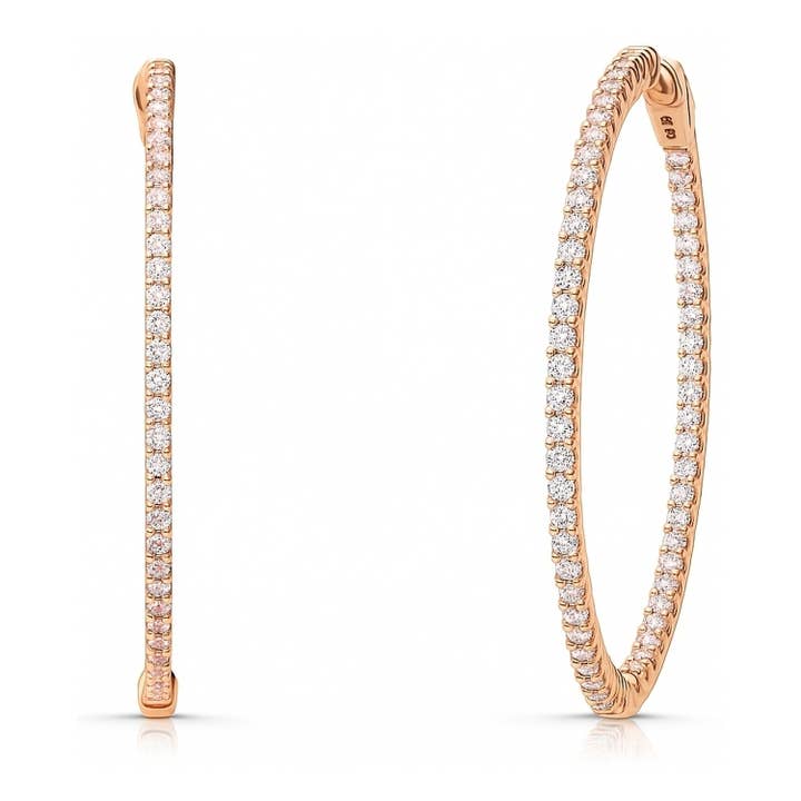 BERRICLE Sterling Silver CZ Chunky Inside-Out Hoop Earrings for wholesale by BERRICLE