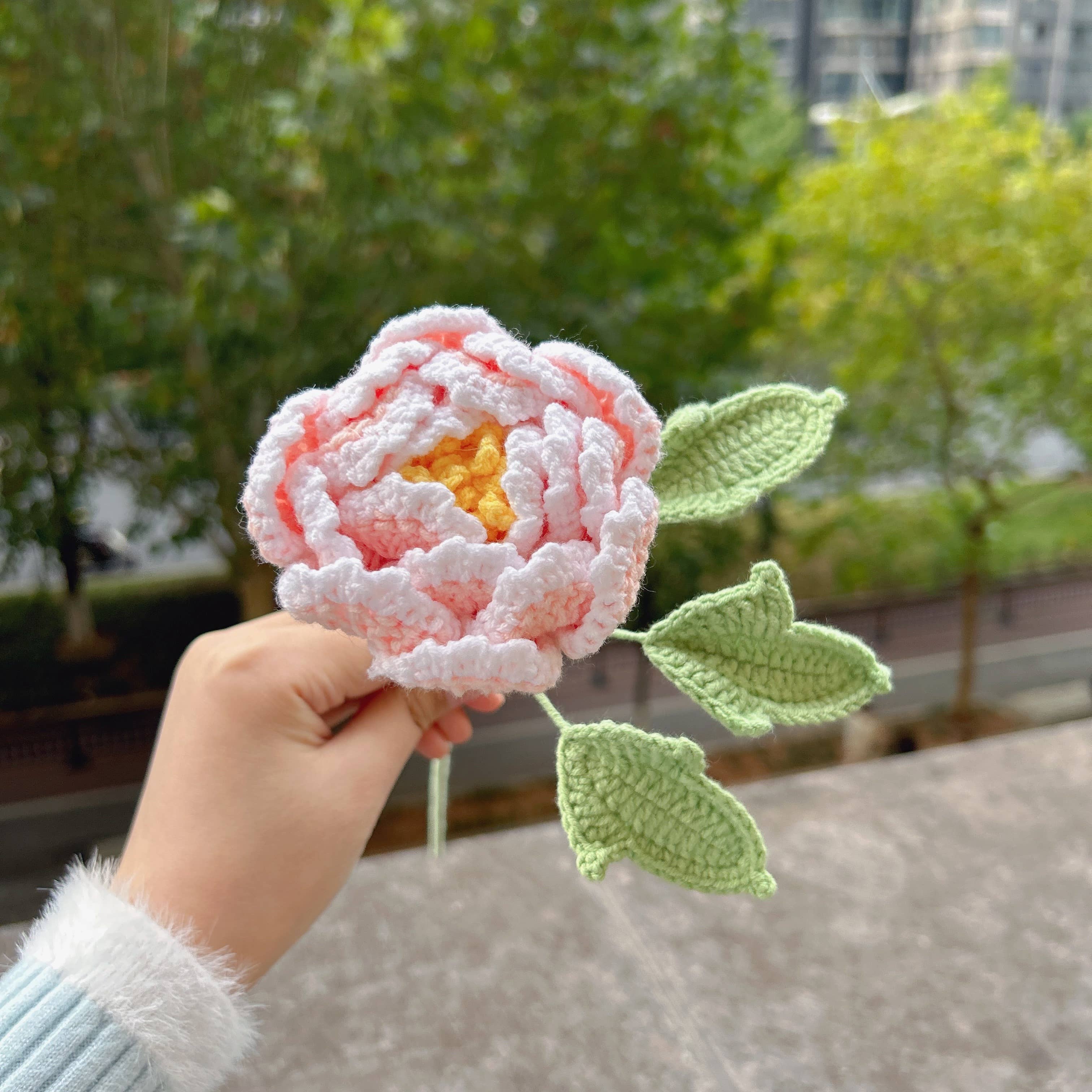 Lilyrosy（Duty free) – Engroshandel Kunstige blomster – Lilyrosy hæklede pæonblomster, håndlavede gaver11