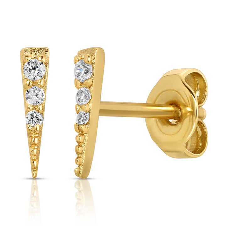 Orecchini a perno Eden con diamante simulato per la vendita all'ingrosso da parte di Jūratė Los Angeles