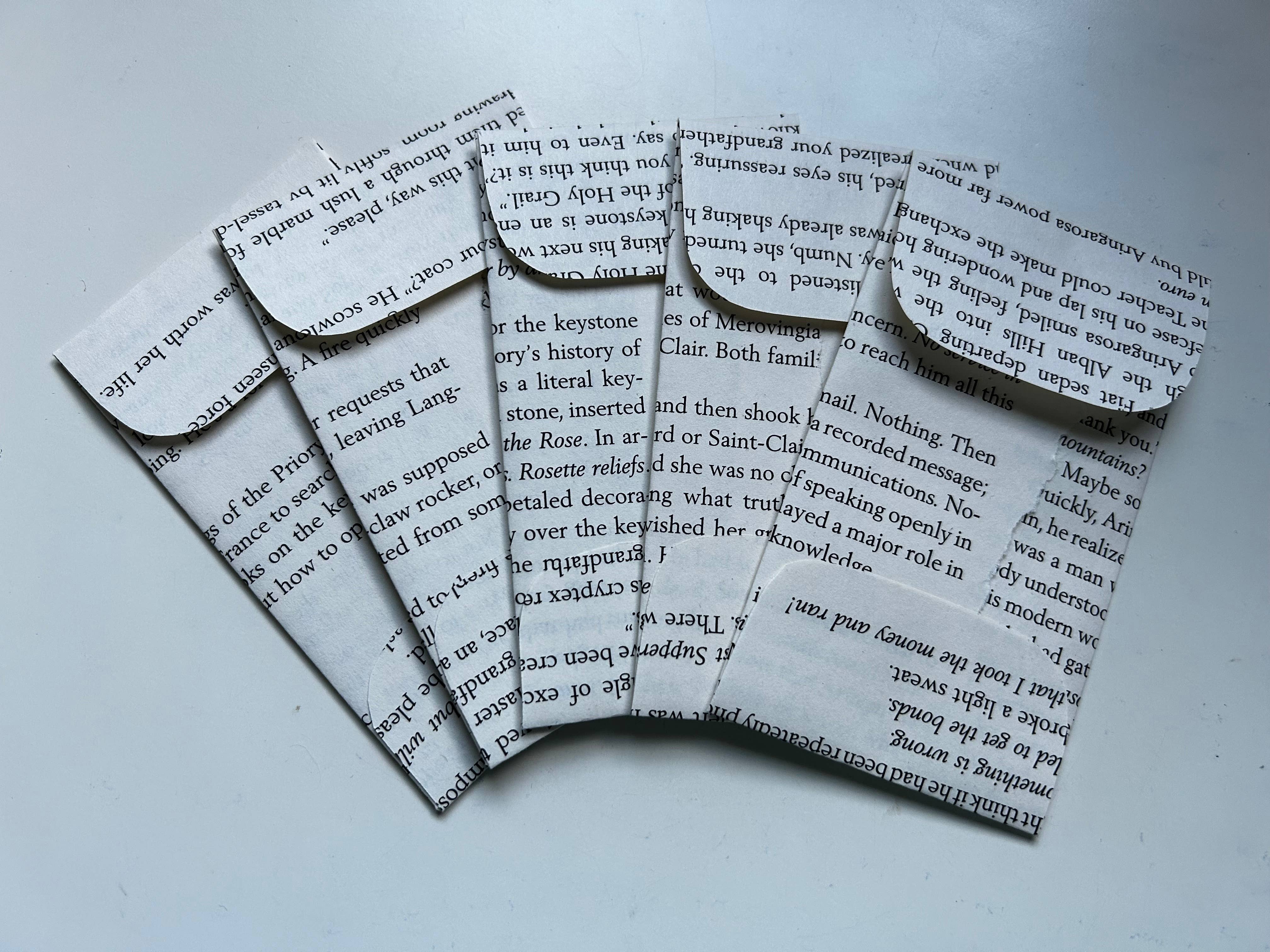 Pleasant Papercraft - Vente Enveloppe - Mini enveloppes en pages de livres vintage1