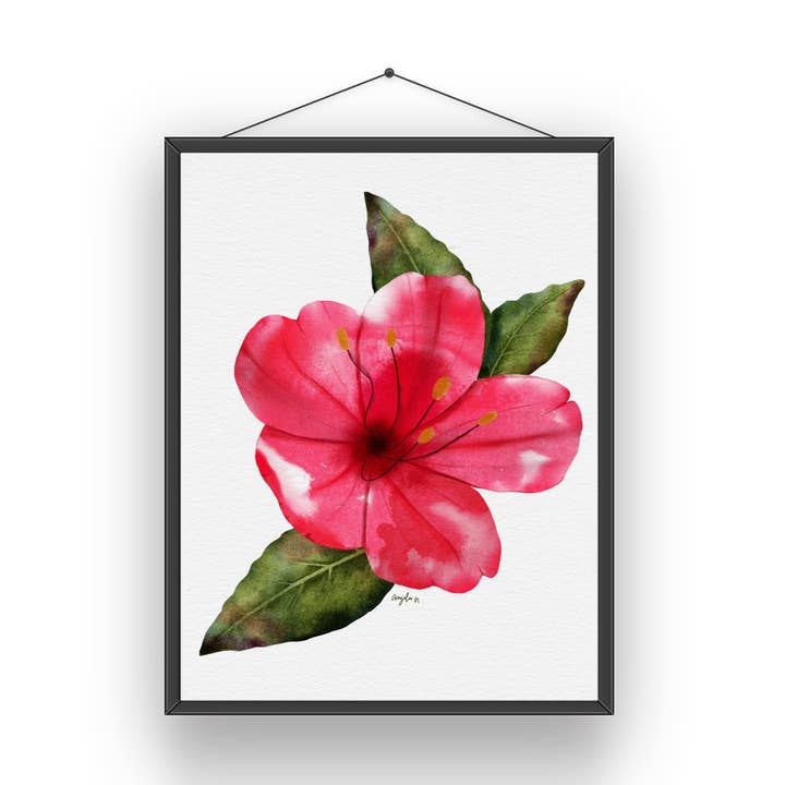 Impressão de arte em aquarela Flor Vermelha 02 por atacado de Modera Studio
