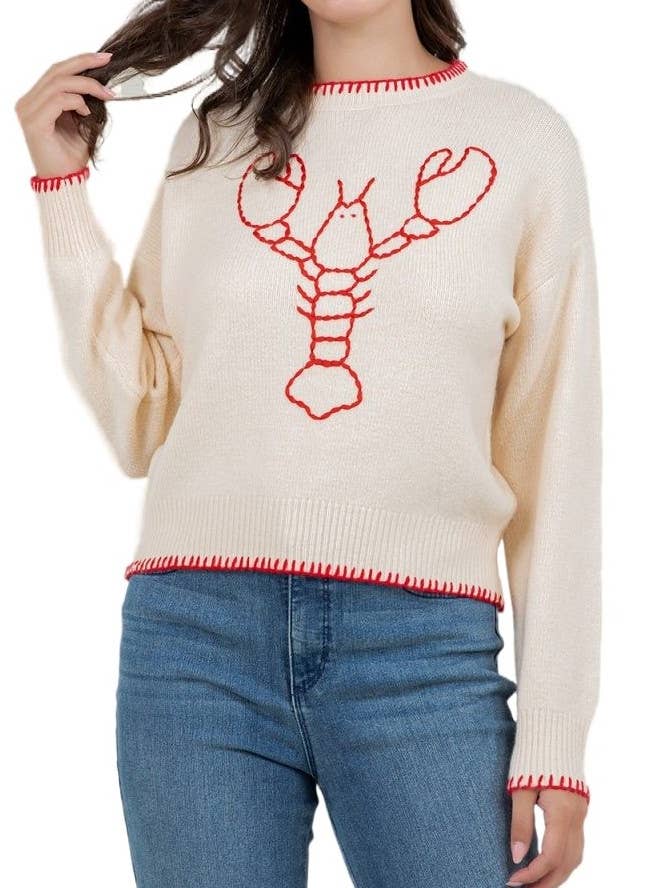 Maglione con intarsio di aragosta per la vendita all'ingrosso da parte di Vanilla Monkey