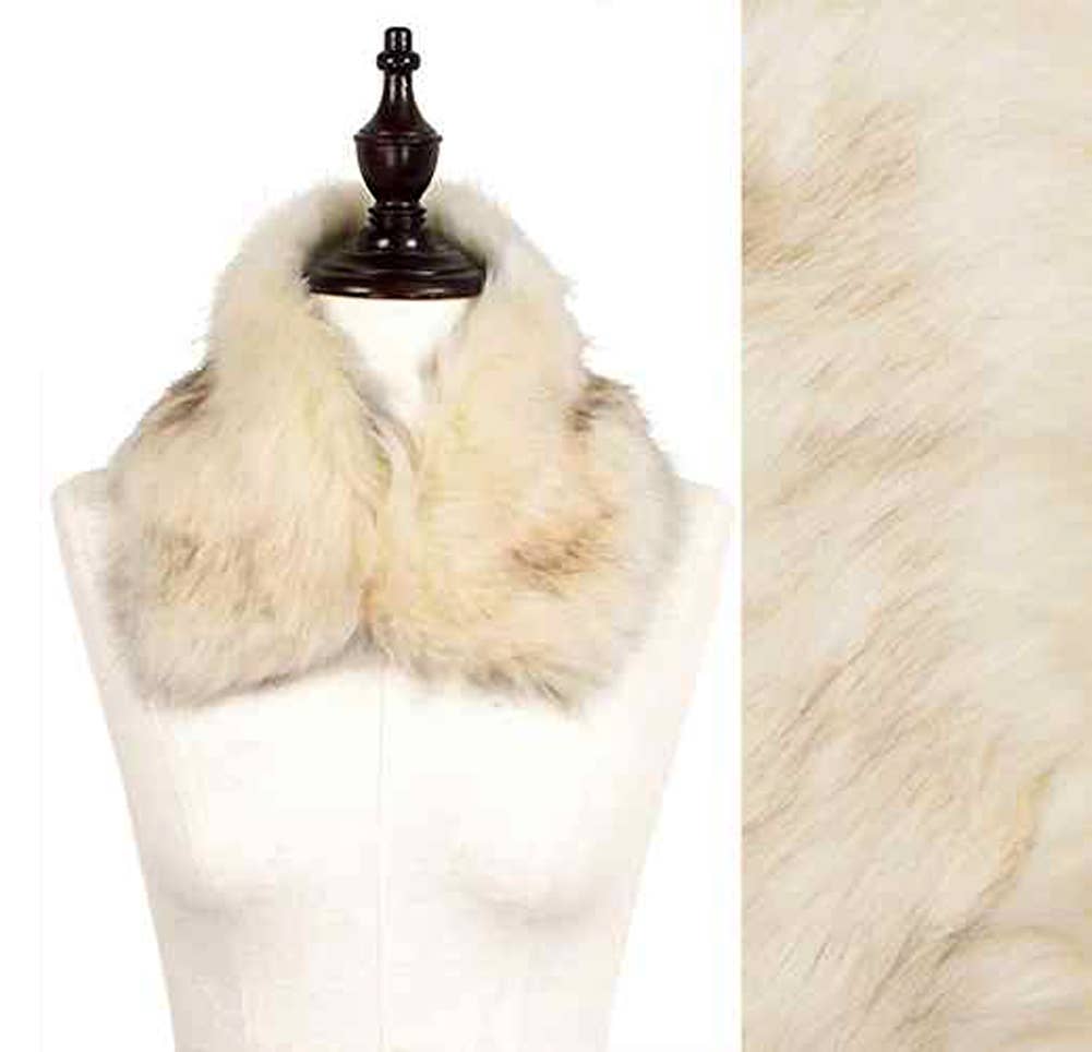 Fennco Styles - Wholesale Scarf - Women's - Ivory Faux Fur Cozy Collar Scarf1