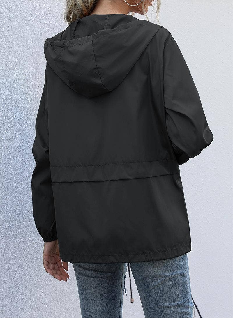 Rosa Clothing - Wholesale Jacket - Women's - Zip waterproof raincoat lightweight hoodie jacket1
