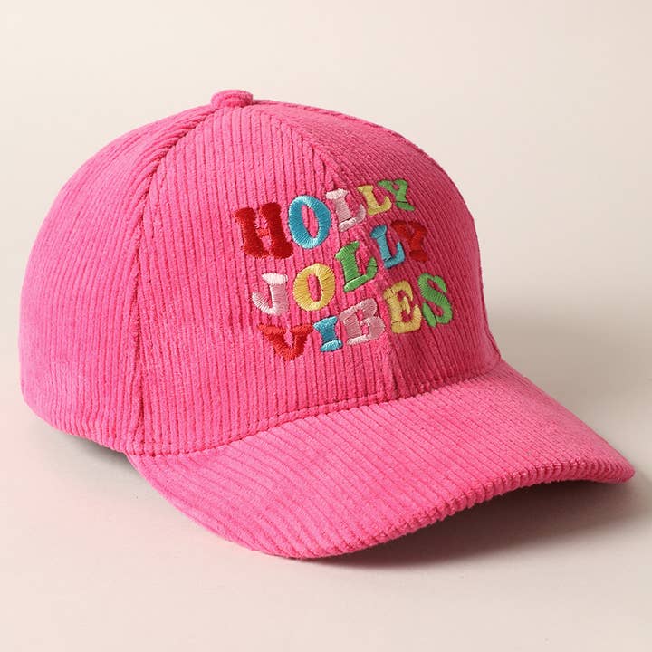 Fashion City - Wholesale Baseball Cap - Women's - Holly Jolly Vibes Embroidery Corduroy Cap11