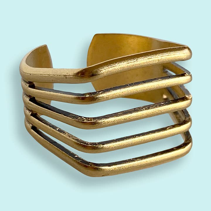 Ornamental Things - Wholesale Band/Stacked Ring - Gold Line Ring0