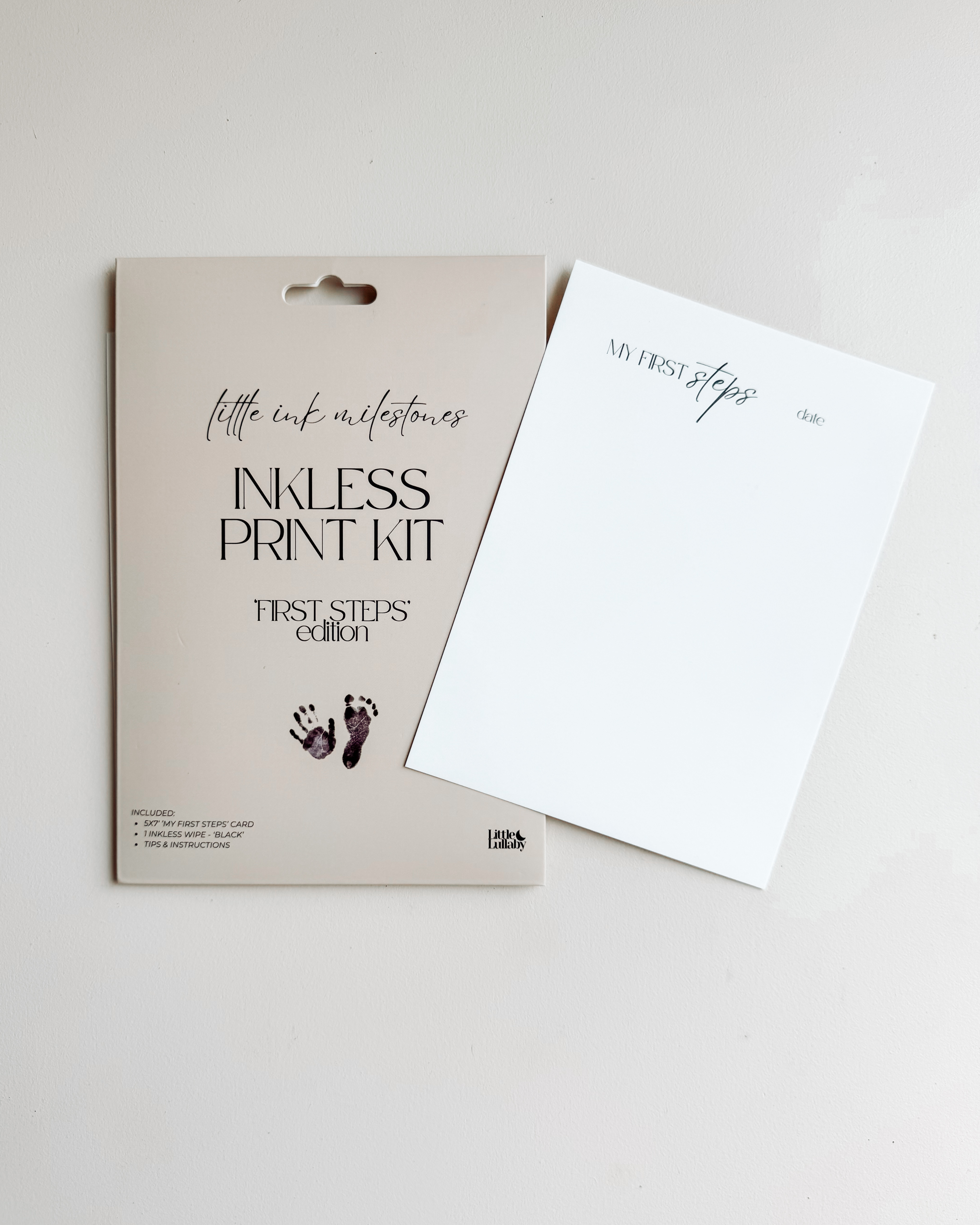 Little Lullaby – Großhandel Meilenstein-Kunst/Andenken – Kinder & Baby – Mein erster Schritte - Kit für abdruckfreie Babypfoten1