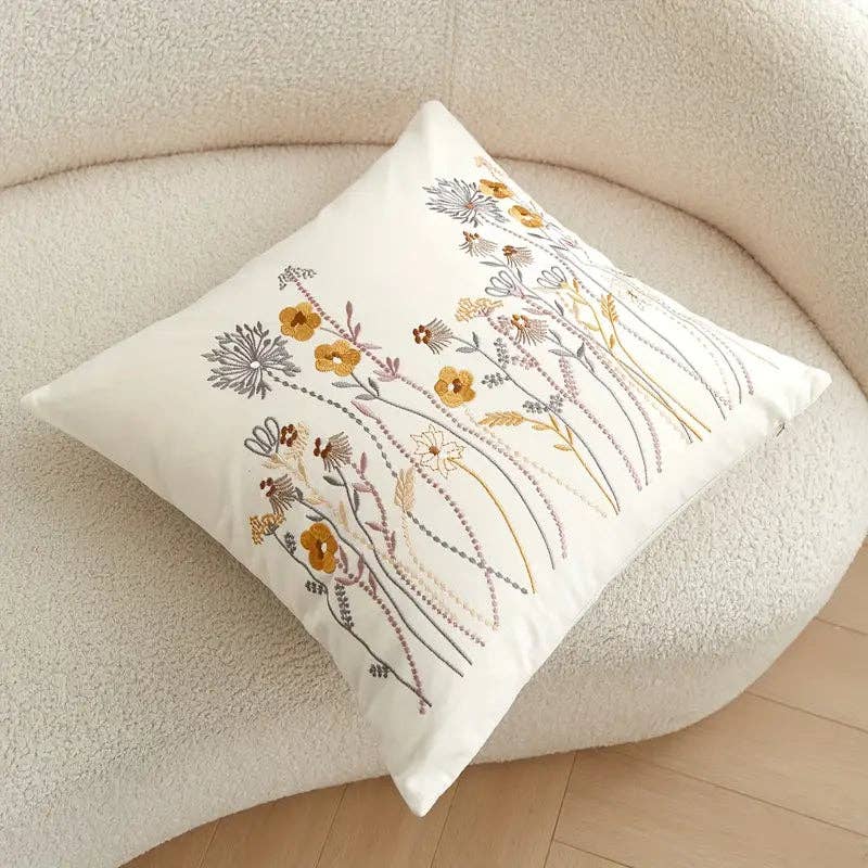 Huis Van Merken - Wholesale Throw Pillow Cover - Embroidered Floral Pillow Cover - Woven Polyester Home Decor3