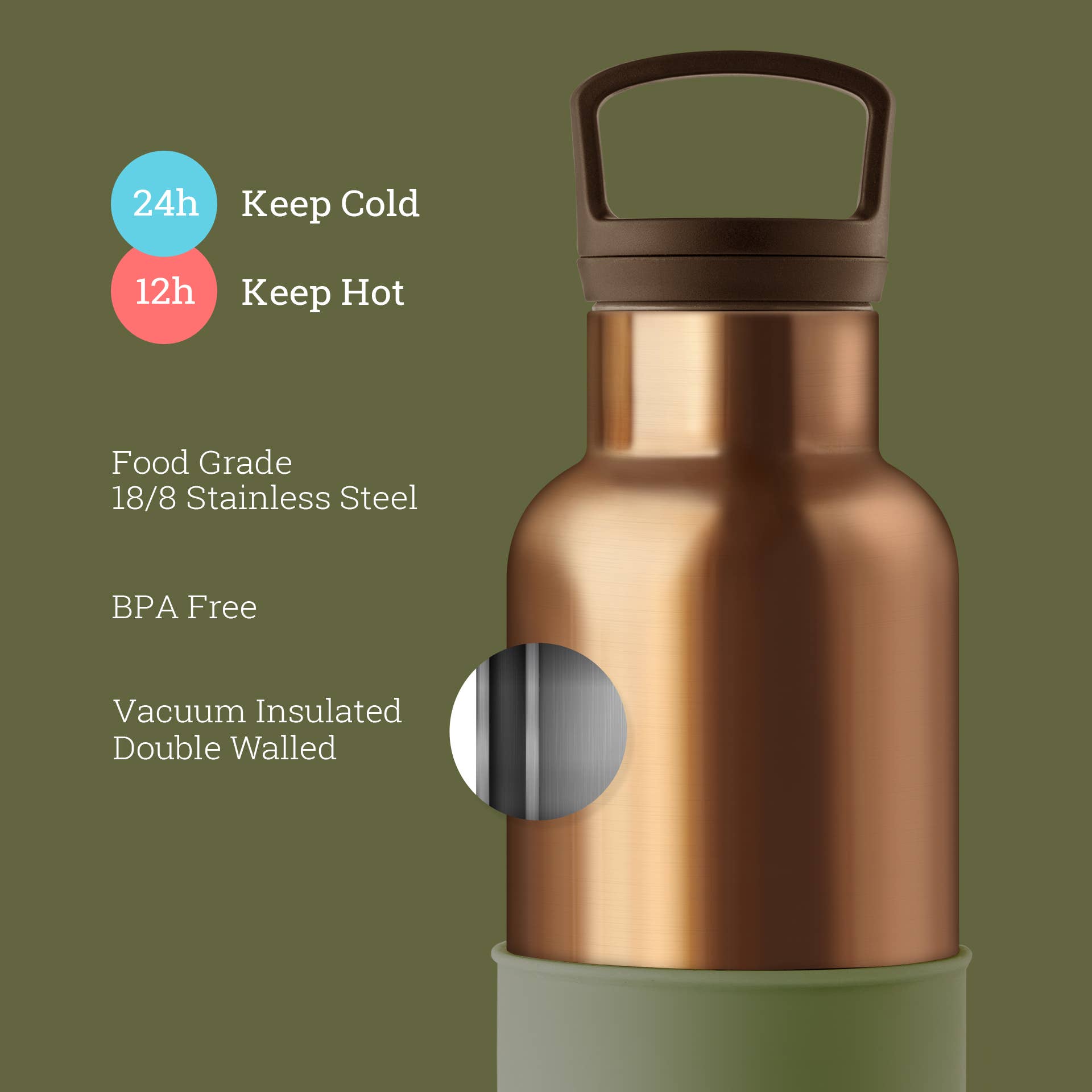 HYDY – Großhandel Trinkflaschen – HYDY 20oz (590 ml) Thermosflasche aus Bronze-Gold-Edelstahl4