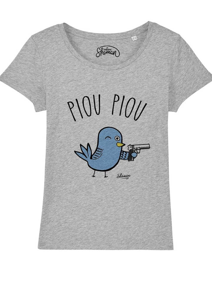 GRÅMELERAD DAMT-SHIRT PIOU PIOU för wholesale av Le Roi du T-shirt