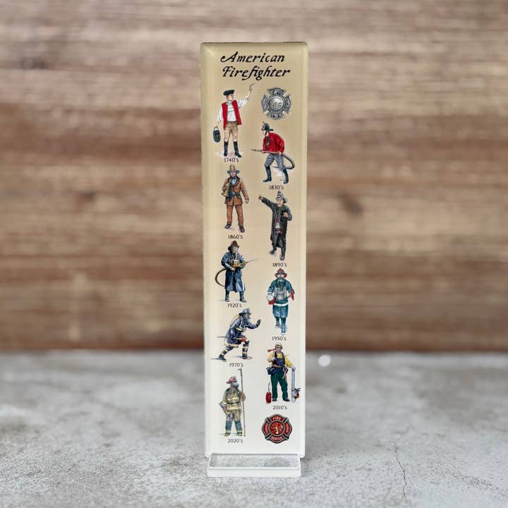 "Firefighter" Acrylic Art 2.5"x9" for wholesale by History America
