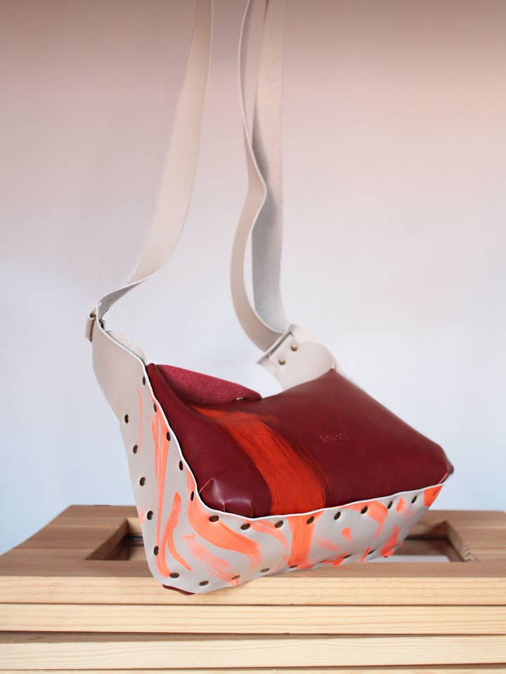 Bolso Blois rood en taupe voor wholesale door Araceli Garcia Bags