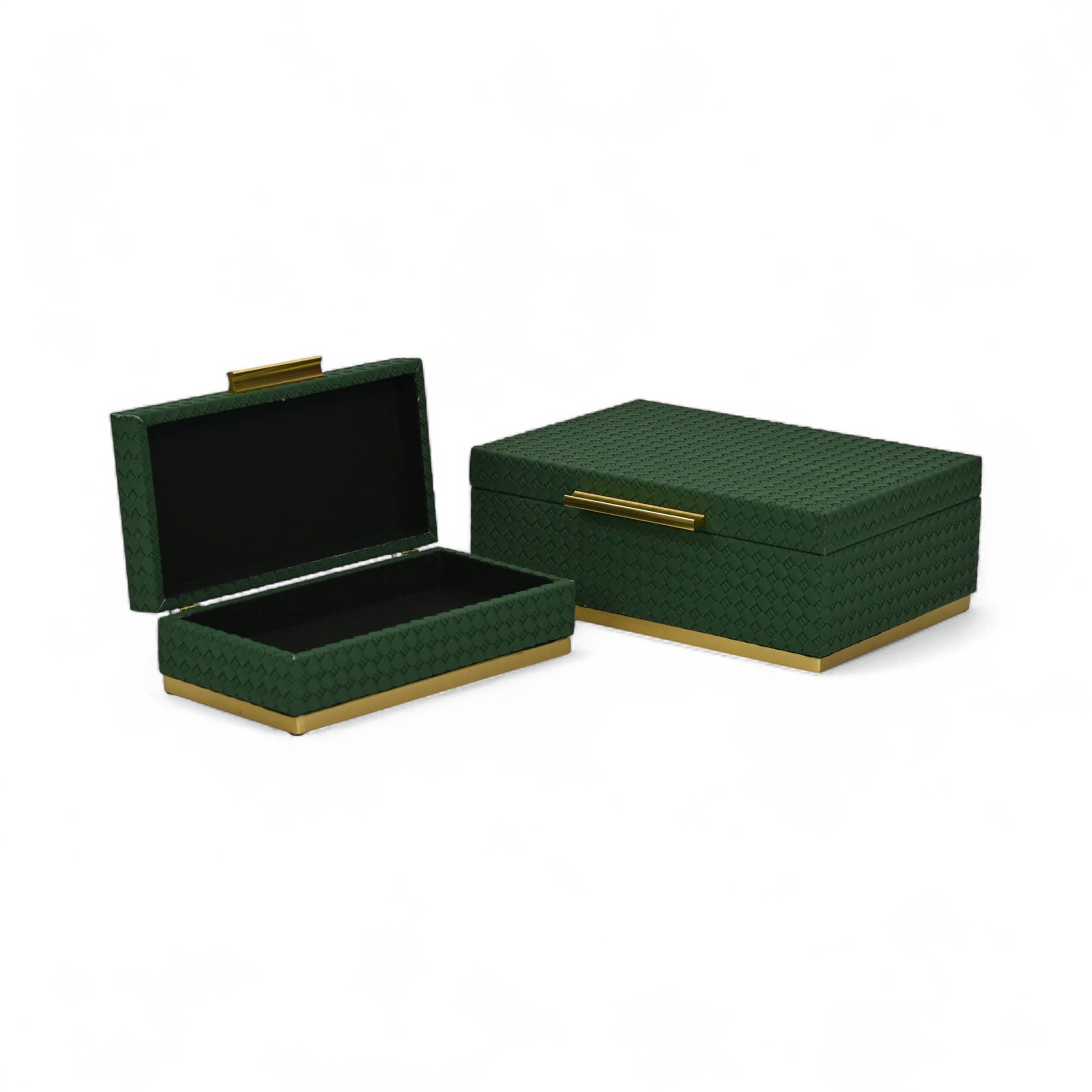 Cheungs Home Decor - Wholesale Decorative Box - Double Weave Pattern Rectangle Box Set with Gold Hardware11