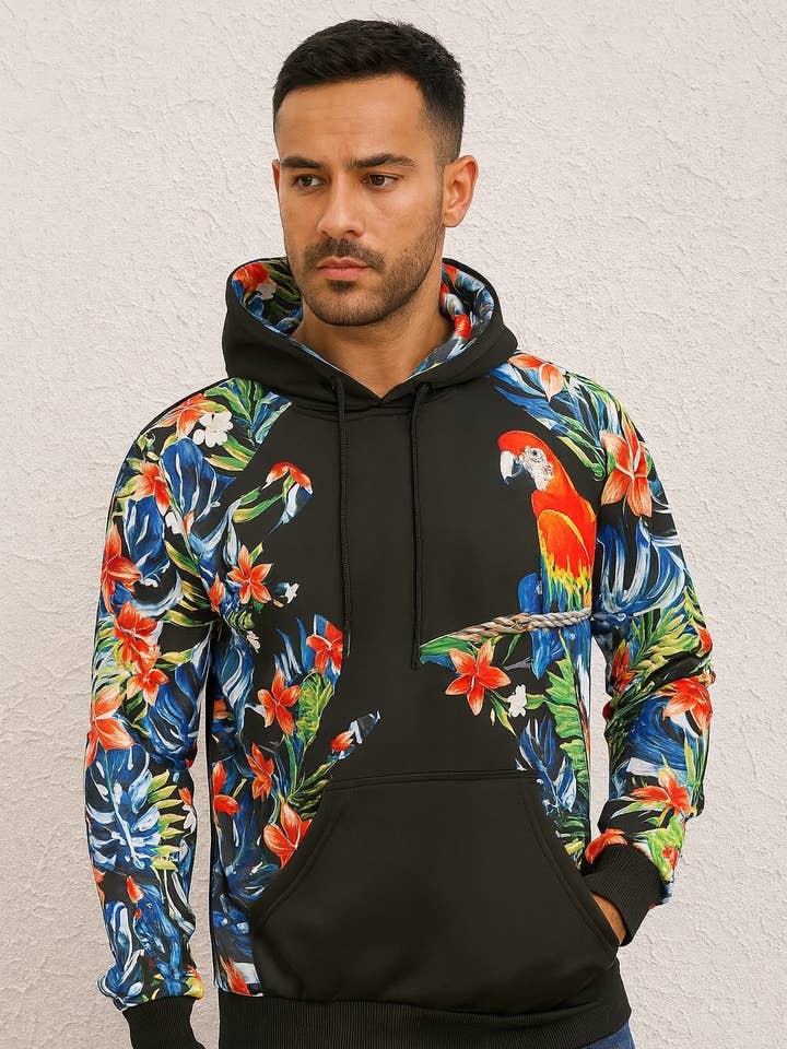 capuchon sweatshirt papegaai voor wholesale door berrydenim