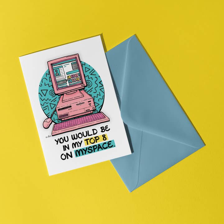 Tarjeta de felicitación A6 Top 8 de Myspace para venta al por mayor de Don Design