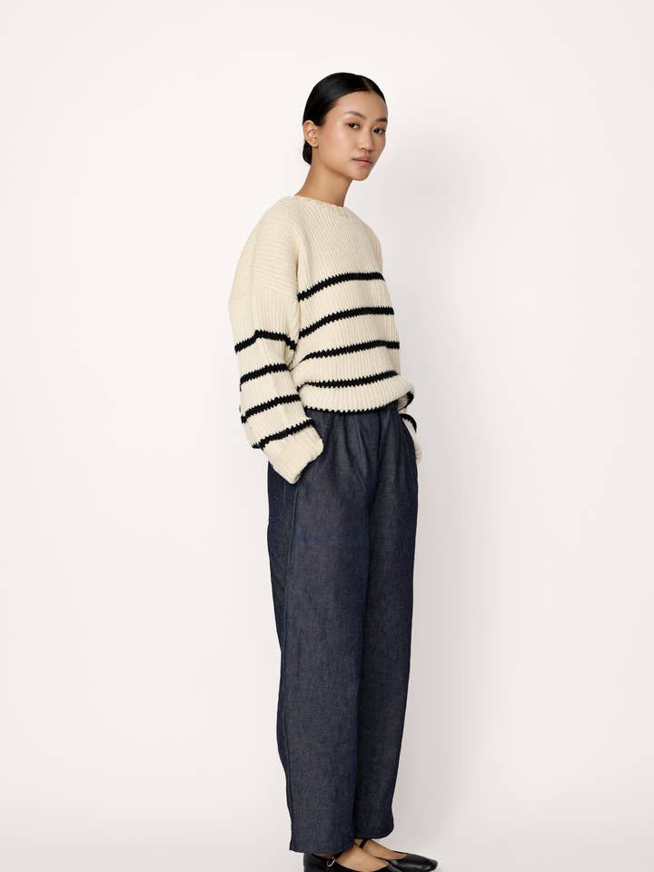 LAUDE the Label – Pulôver - Mulher por atacado – Camisola Corpped Field - Stripe3